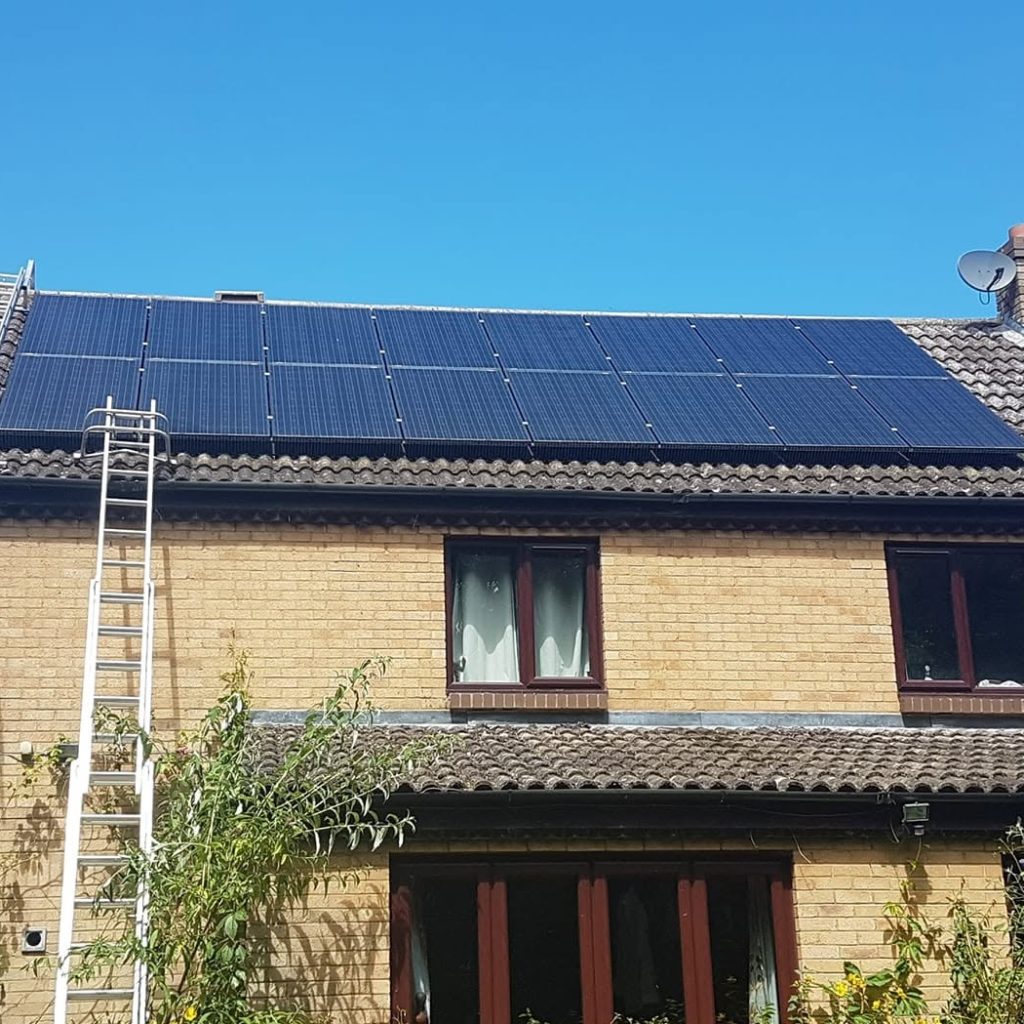 House with solar panels 